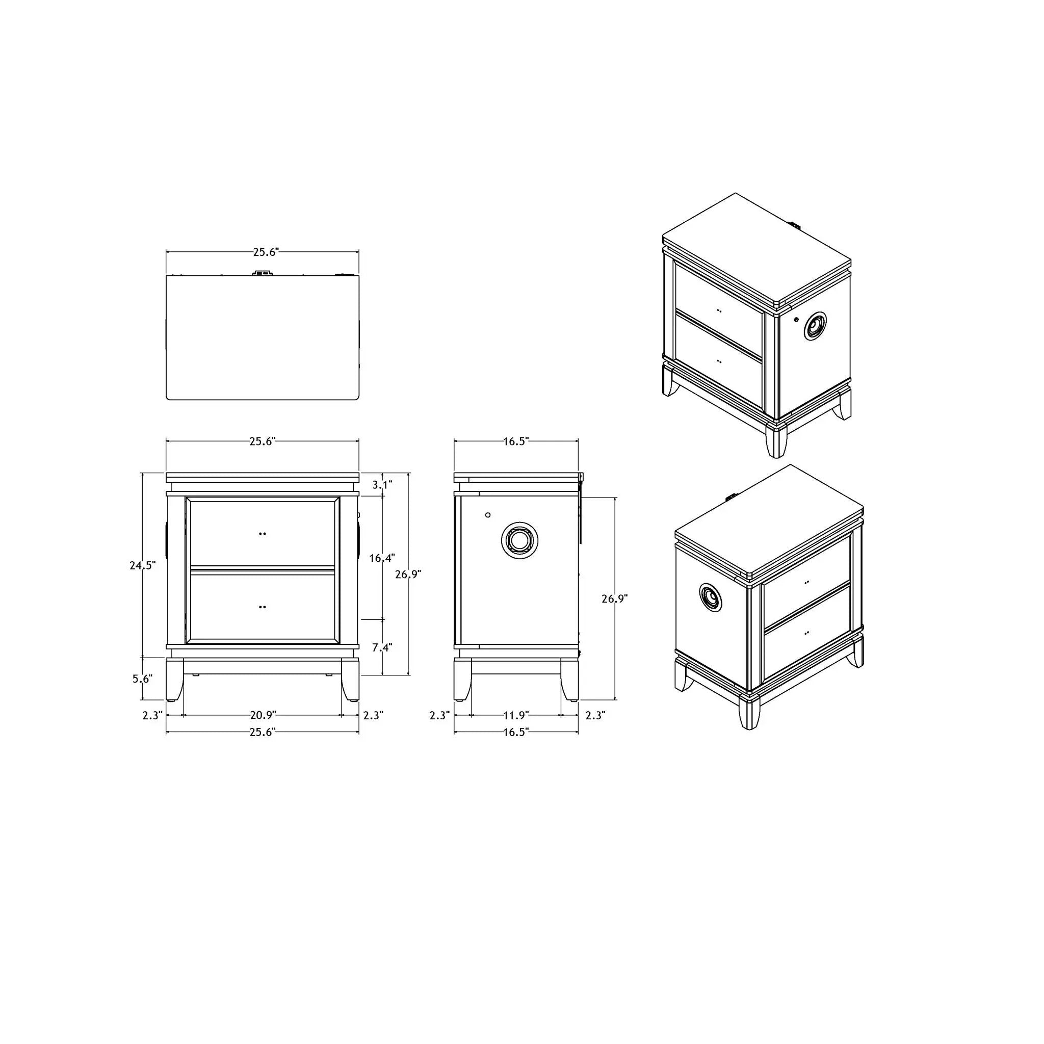 Adalid - Nightstand With Cooler, USB And Speaker - White by Unique Piece Furniture