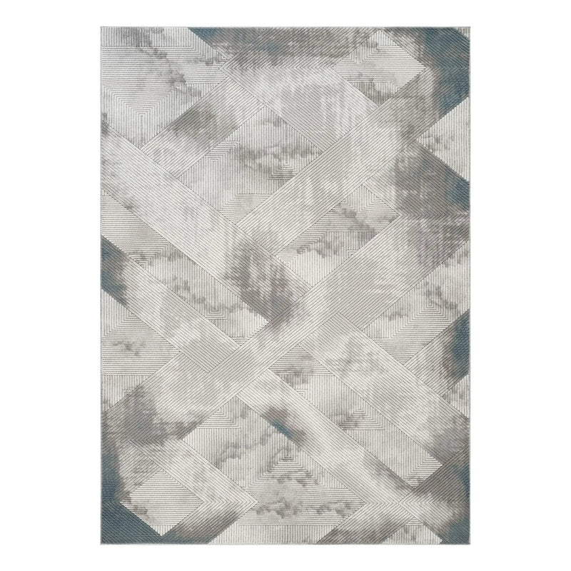 Geometrix - 5'3" X 7'3" Area Rug With Geometric 3D Effect - Ivory / Gray by HouseOfZazla
