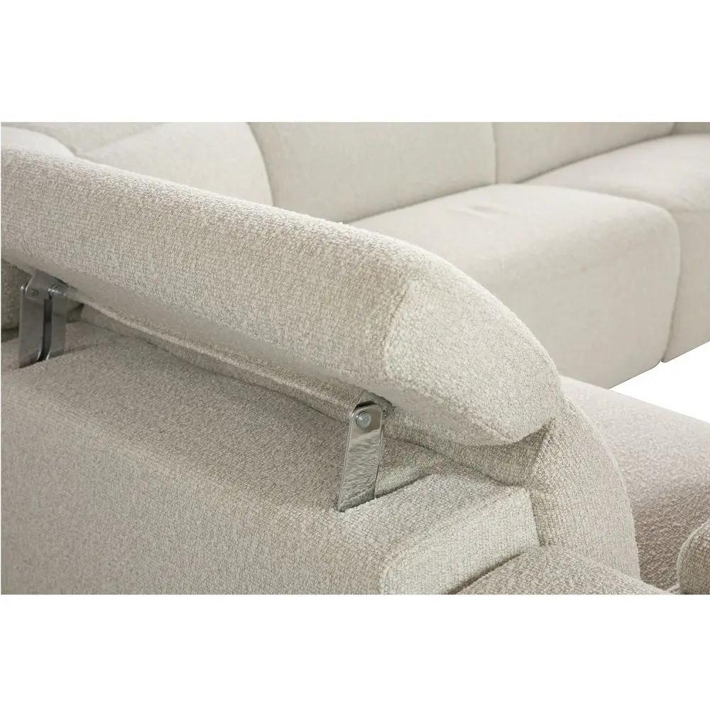 Dayana - Power Motion Sectional Sofa - Beige Boucle by Unique Piece Furniture