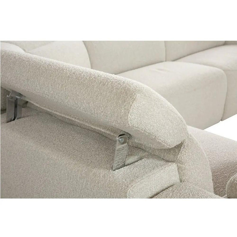 Dayana - Power Motion Sectional Sofa - Beige Boucle by Unique Piece Furniture