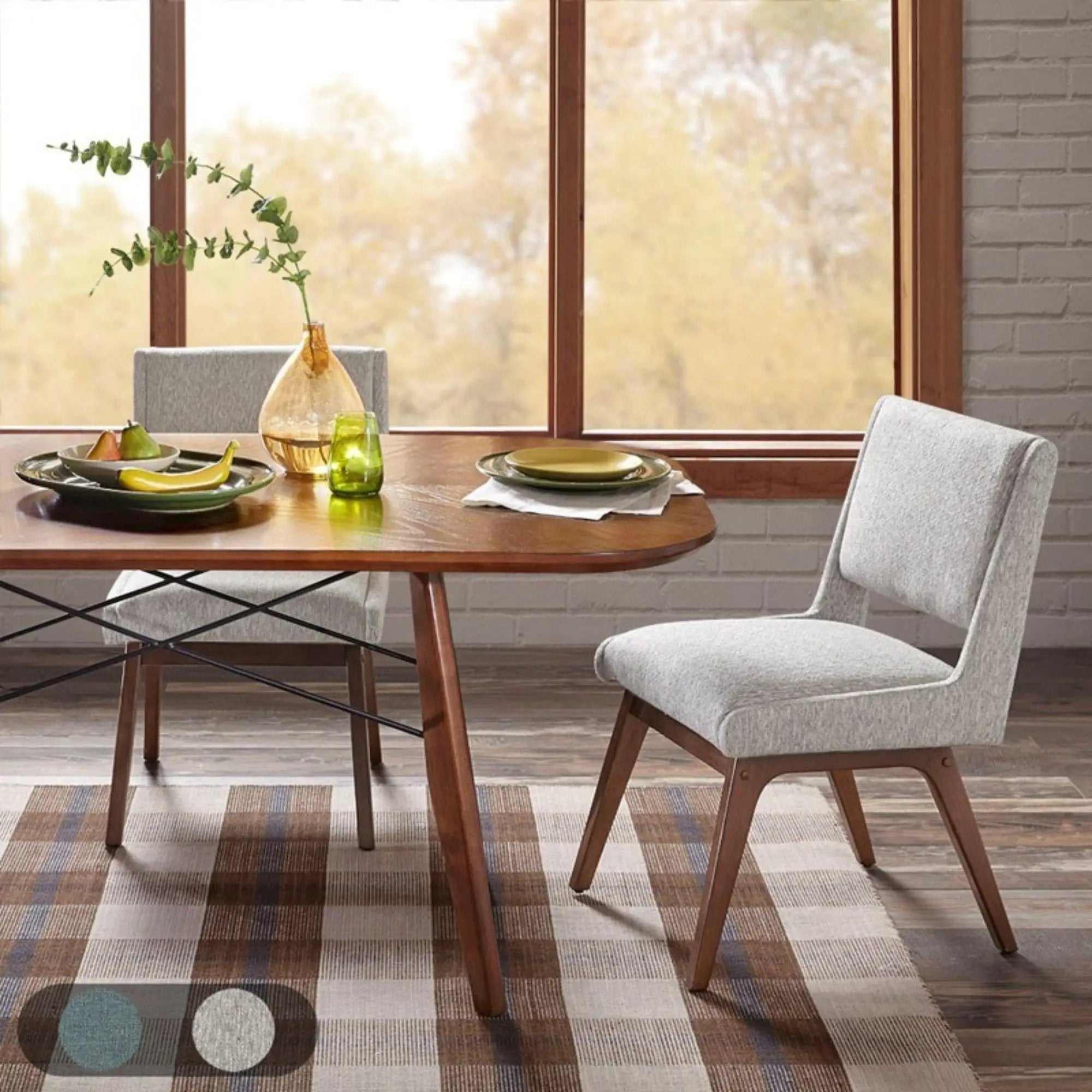 Boomerang - Dining Side Chair With Upholstered Cushions (Set of 2) - Light Gray by Unique Piece Furniture