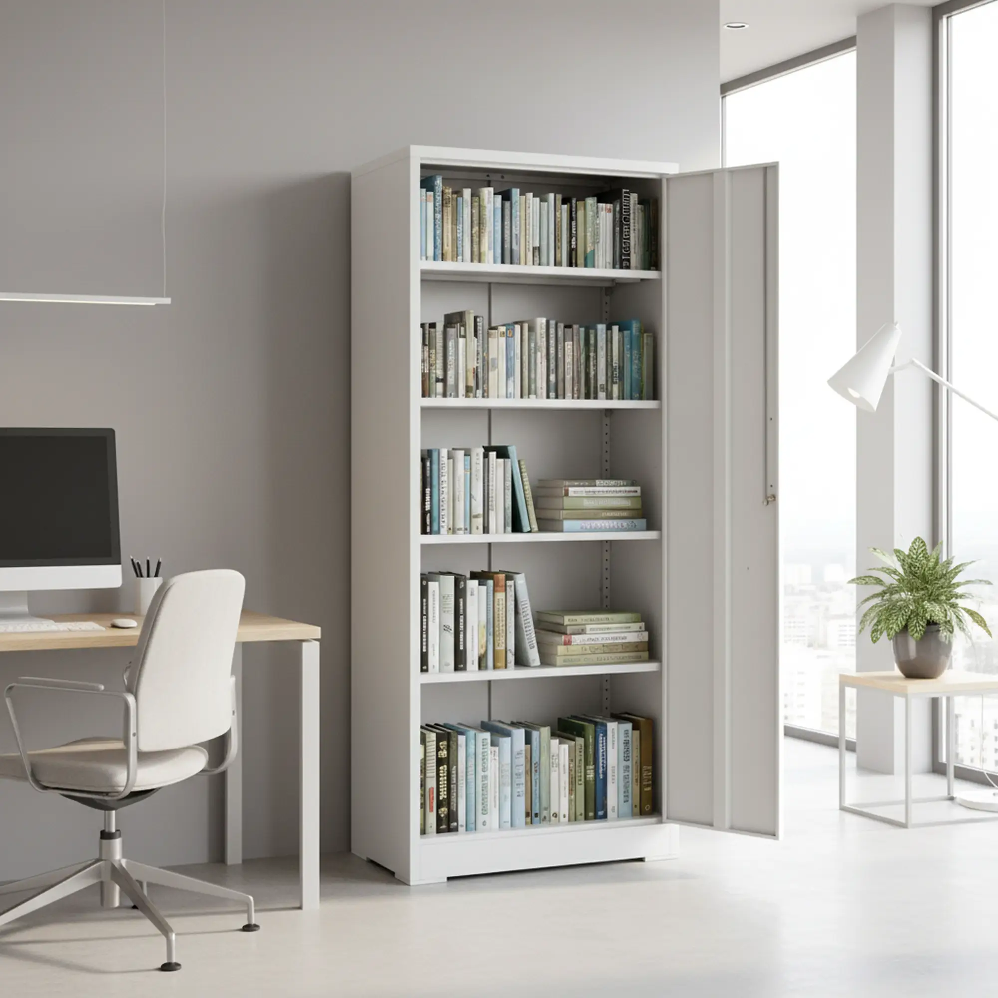Container Furniture Direct Ironclad 71" Metal Storage Cabinet with Locking Doors and 4 Adjustable Shelves by HouseOfZazla