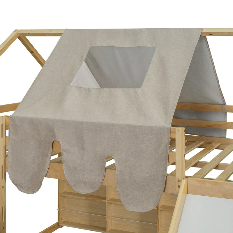 Loft Bed With House Shaped Frame And Tent by HouseOfZazla