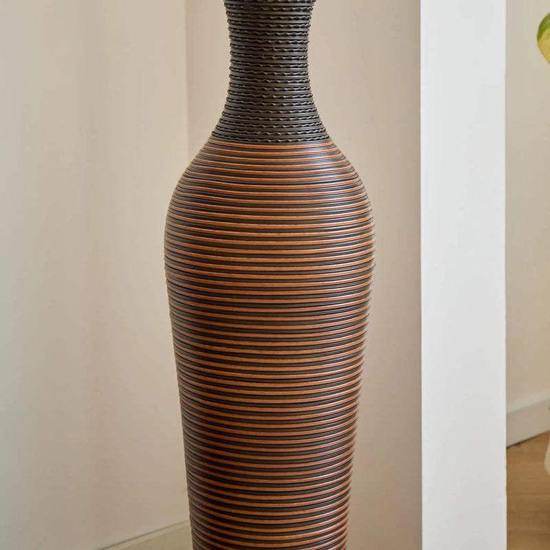 Tall Standing Designer Floor Vases With Elegant 2 Tone Finishes Ideal For Decorating Living Rooms, Bedrooms, Entryways Perfect For Decorating Your Home - Black / Gray by HouseOfZazla