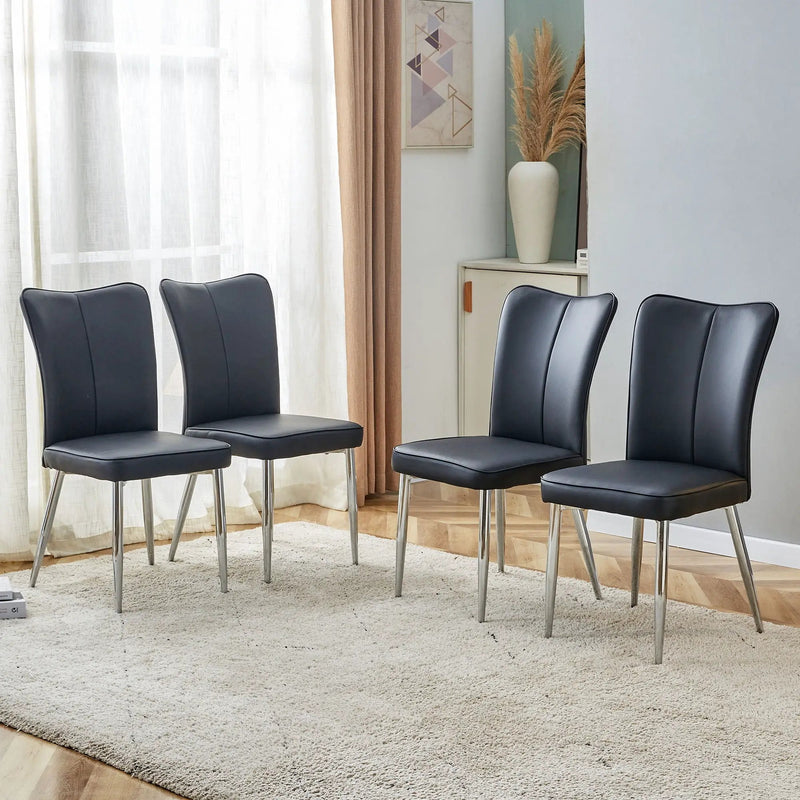 Modern Minimalist Dining Chairs With Metal Legs by Unique Piece Furniture