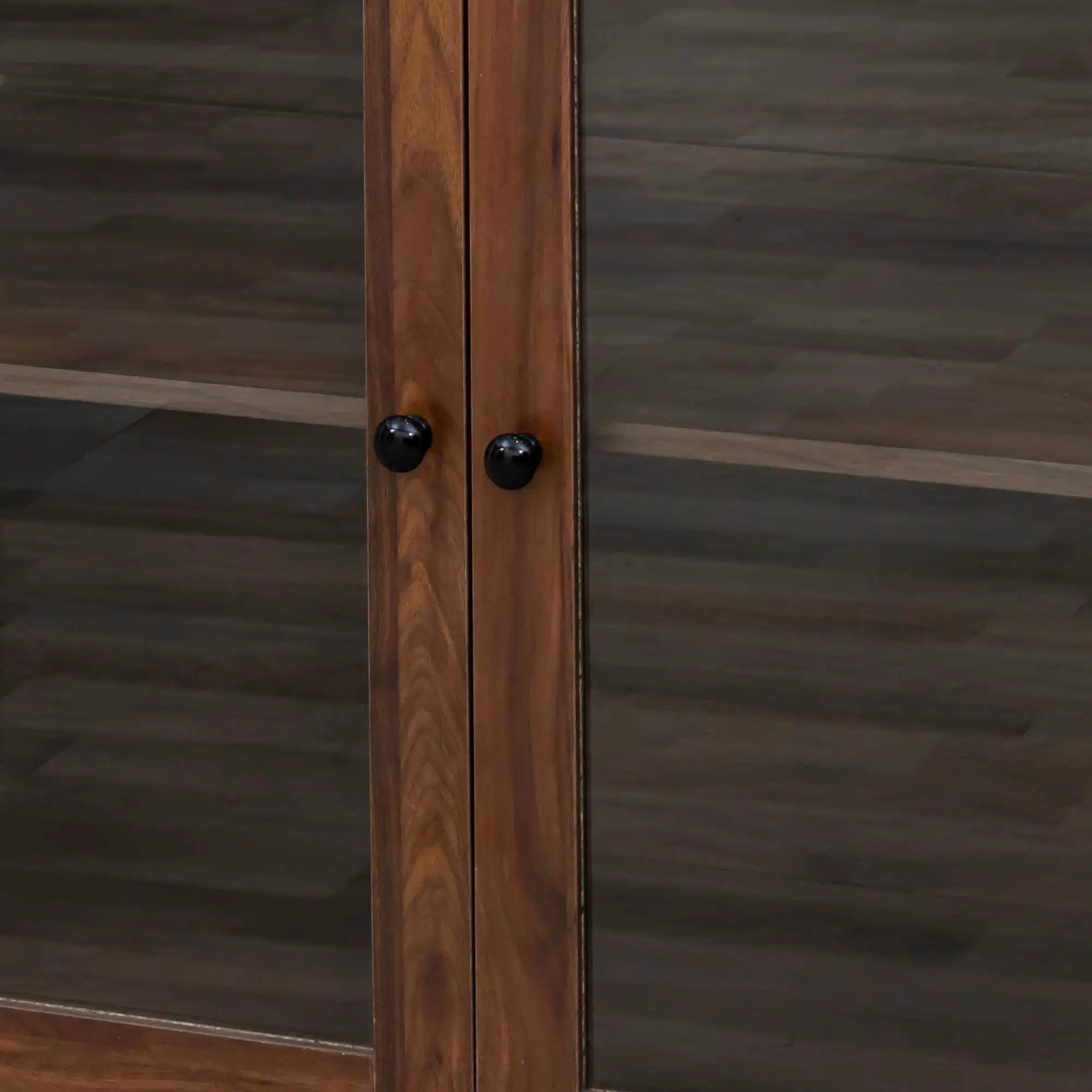 Large Kitchen Hutch Cabinet, Storage Kitchen Cupboard With 4 Doors, 4 Drawers & Microwave Shelf - Walnut by HouseOfZazla