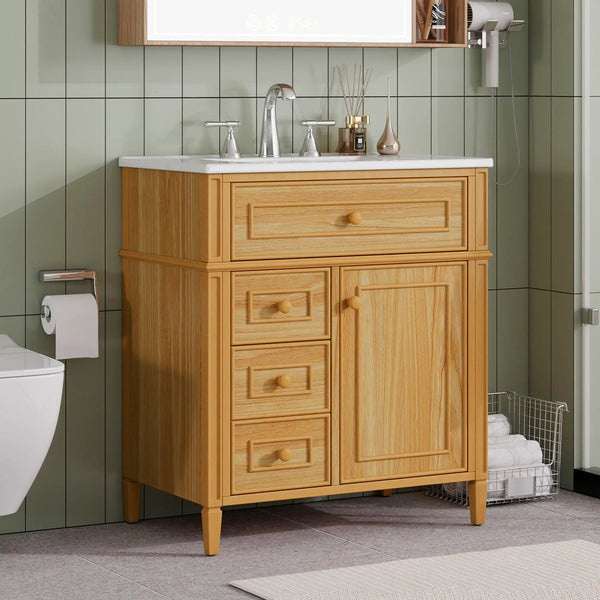 30" Bathroom Vanity with Sink and Wood Vanity Cabinet