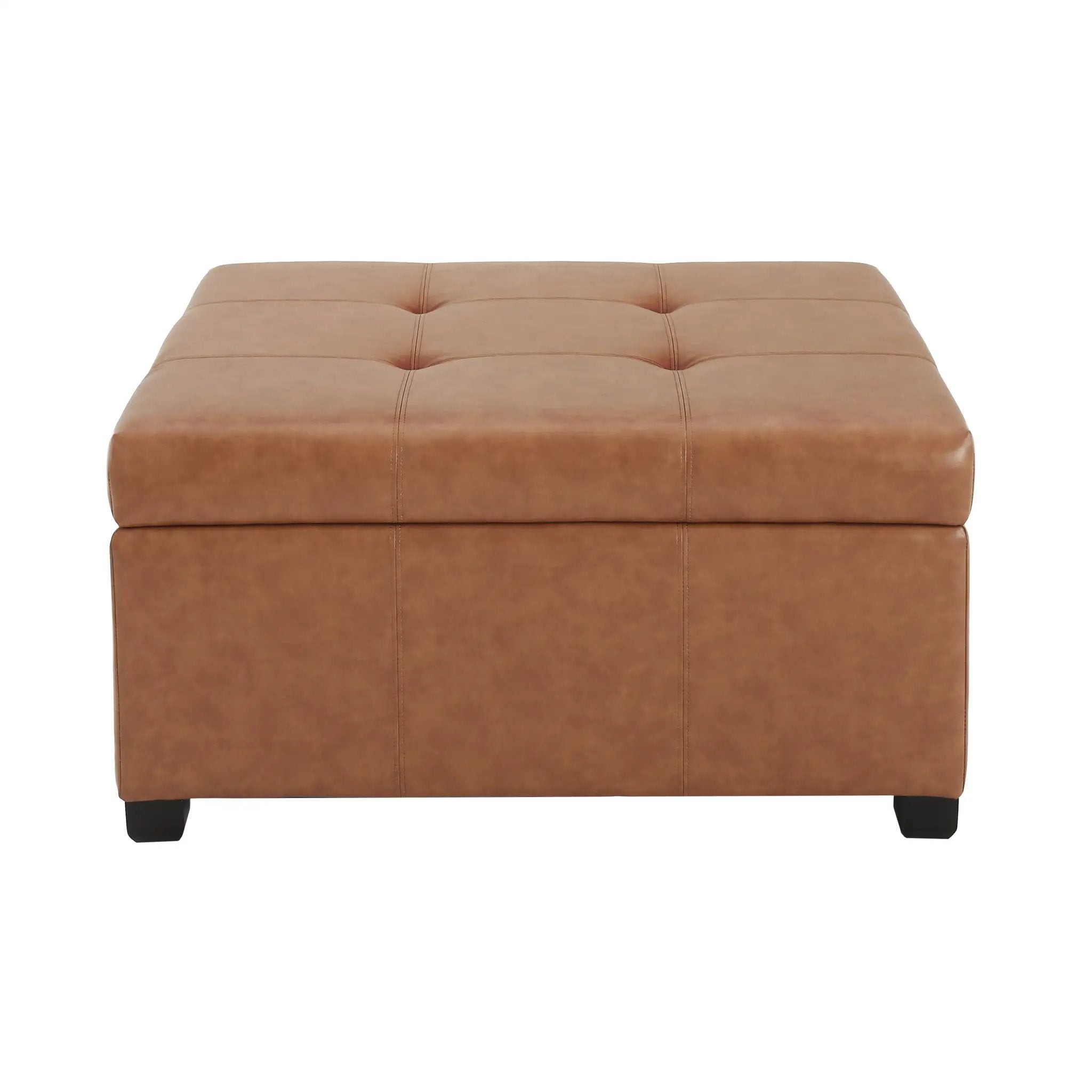 Faux Leather Tufted Storage Ottoman by HouseOfZazla