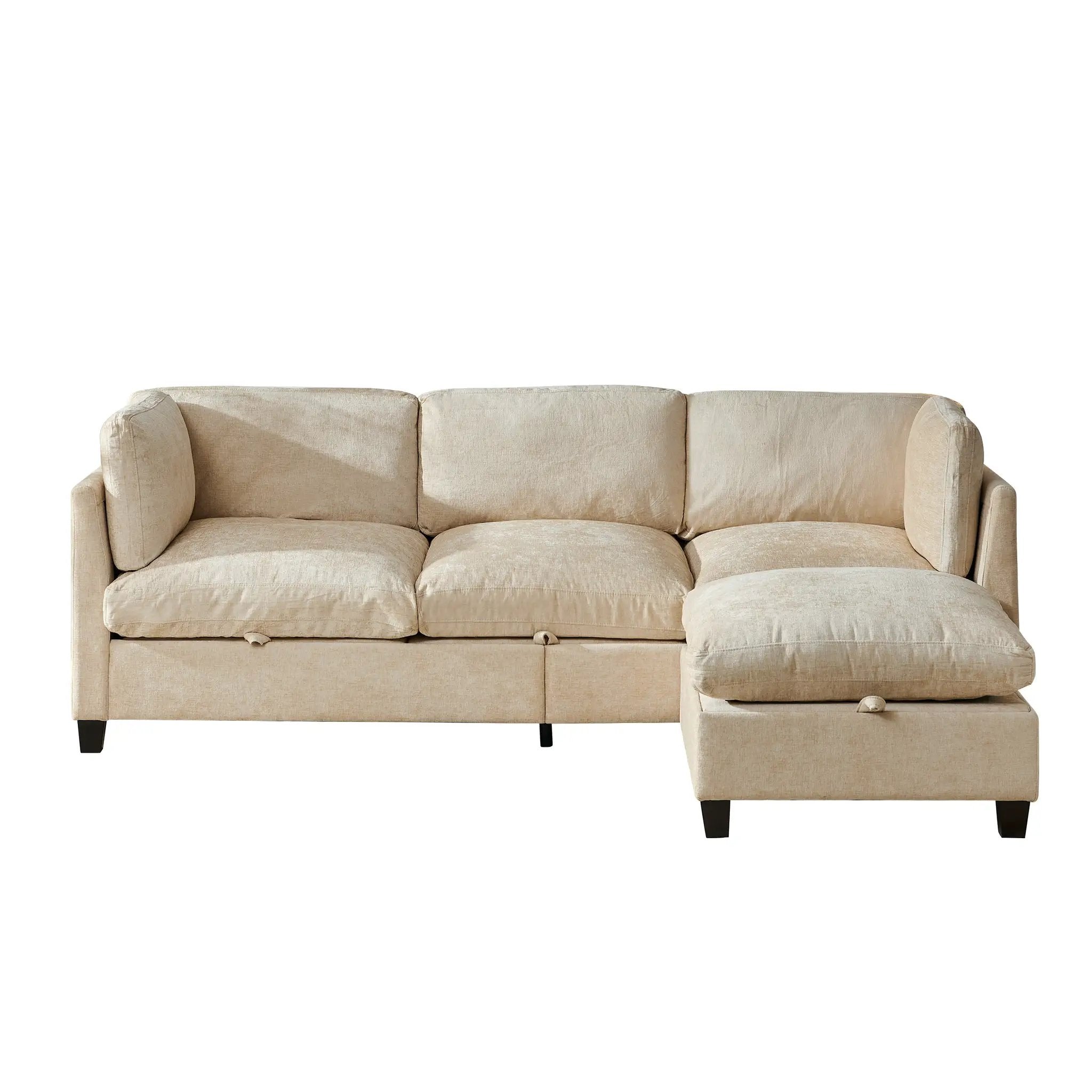 96.5" L Shape Sectional Couch with Ottoman by HouseOfZazla
