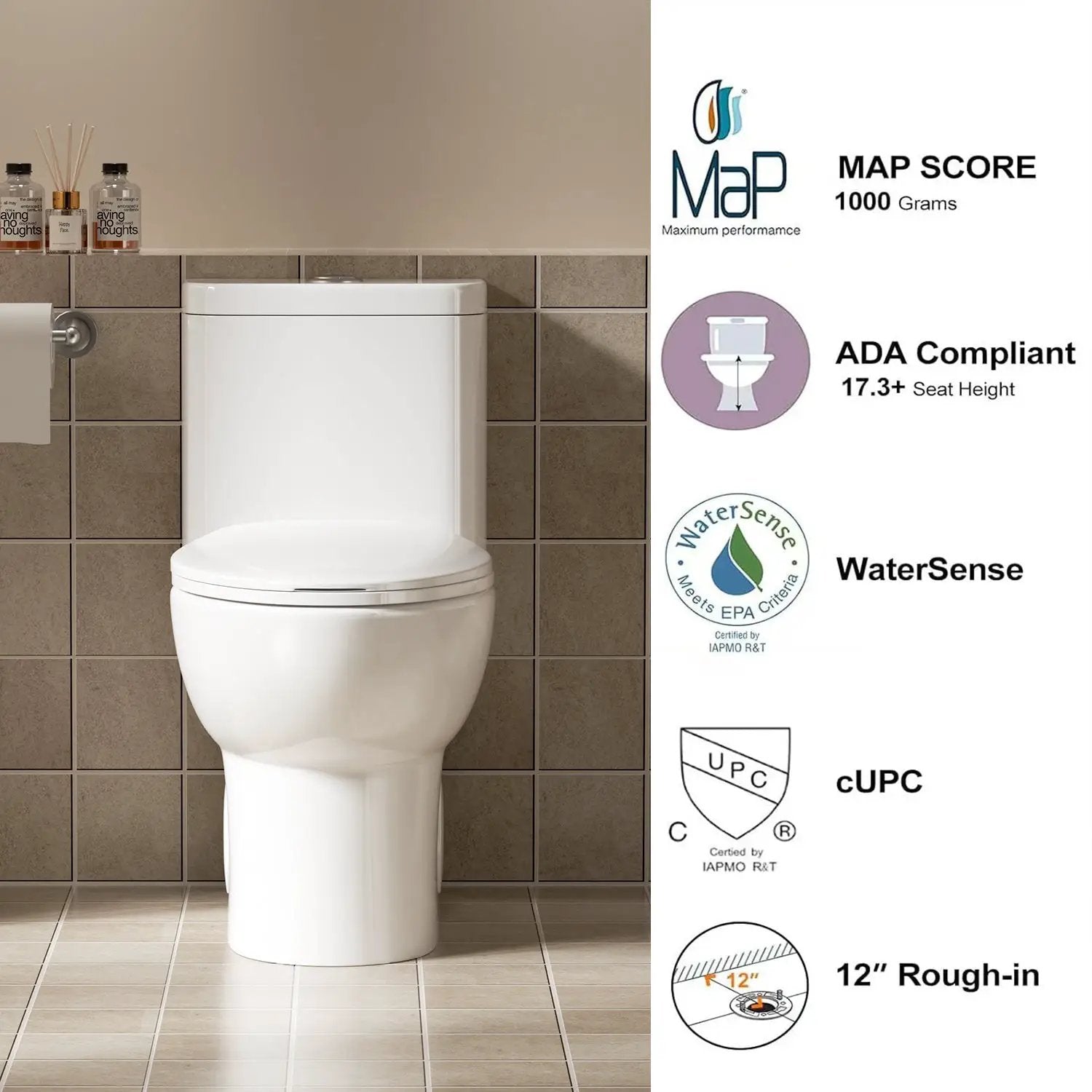 1.1/1.6 GPF Tornado Flush One-Piece Toilet with Comfort Chair Seat by HouseOfZazla