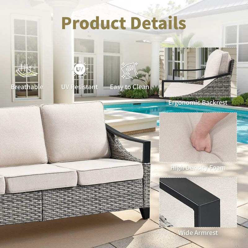 73.4" Wide Outdoor Wicker Sofa by HouseOfZazla