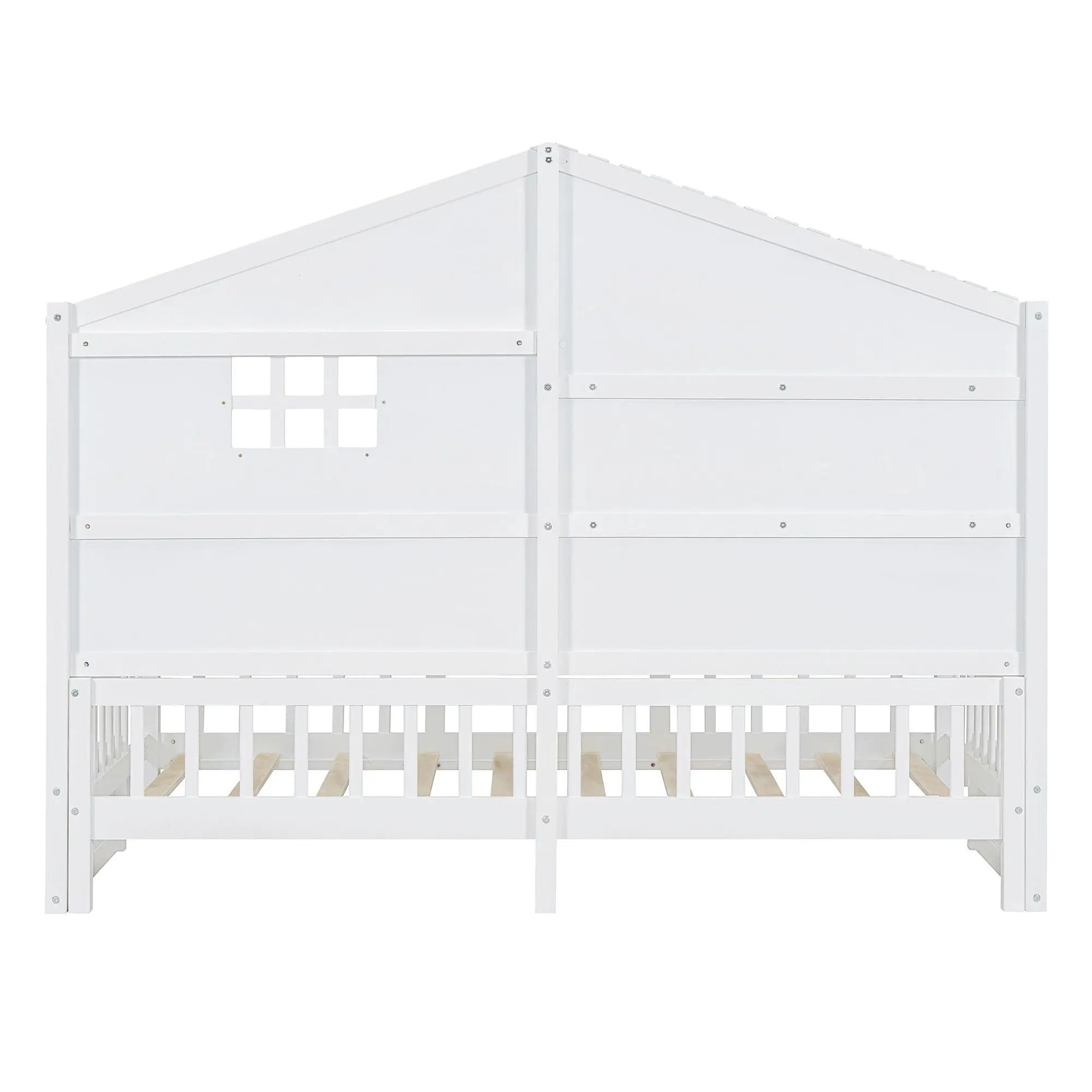 House Bed With Shelves, Window And Sparkling Light Strip On The Roof by HouseOfZazla
