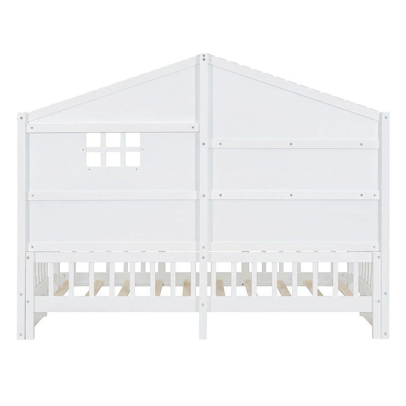 House Bed With Shelves, Window And Sparkling Light Strip On The Roof by HouseOfZazla