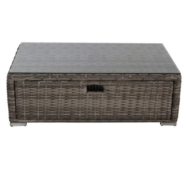 Glass Outdoor Coffee Table - Gray Mix