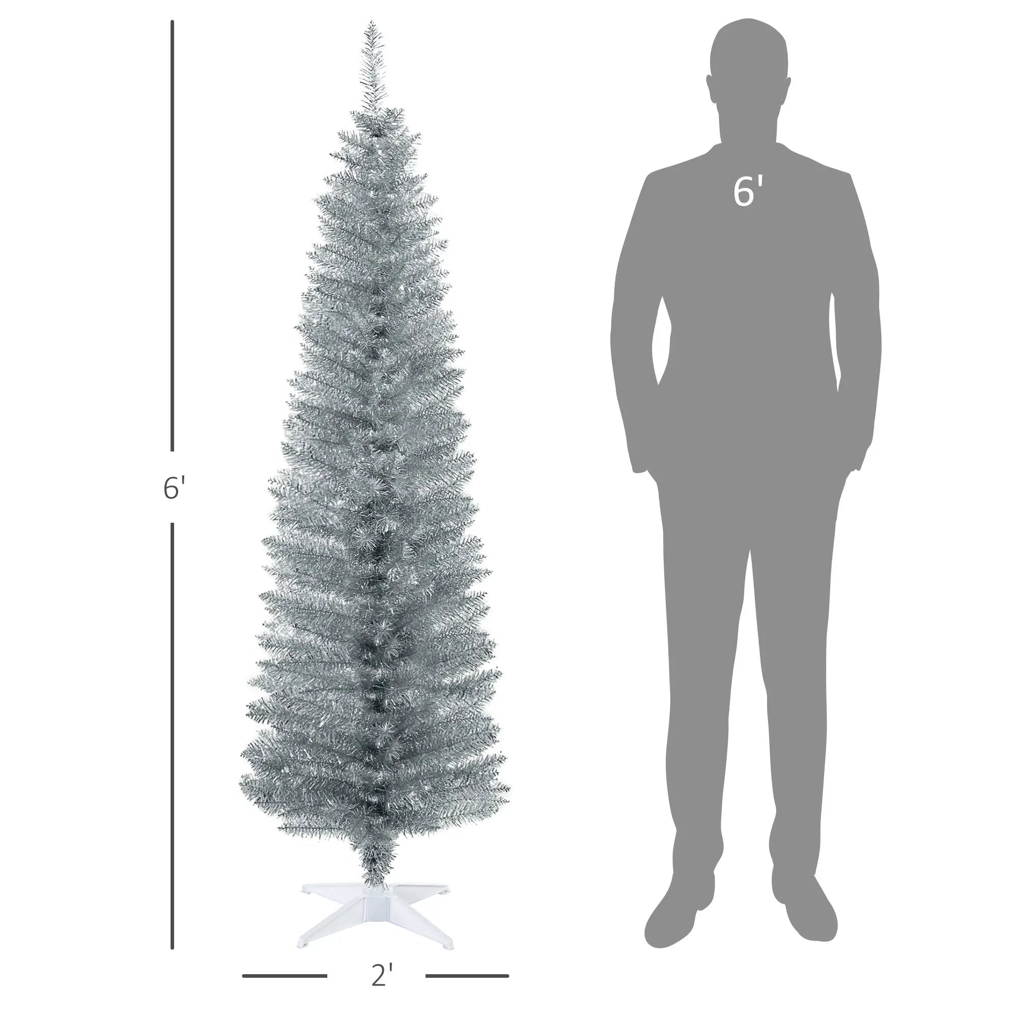 HOMCOM 6' Artificial Pencil Christmas Tree by HouseOfZazla