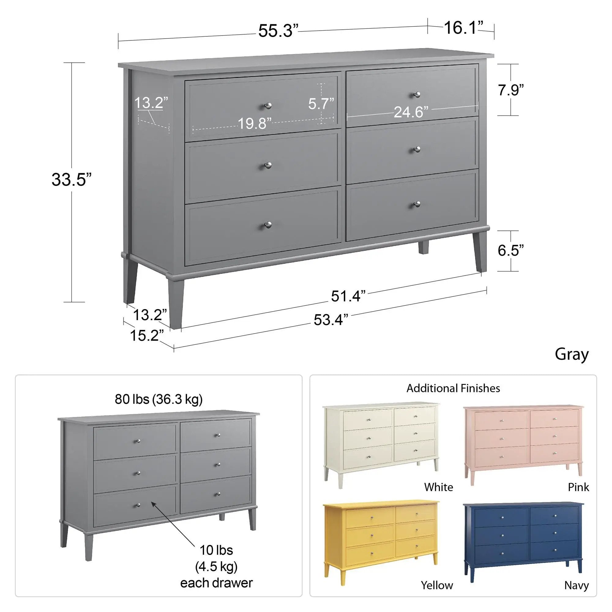 Franklin - 6 Drawer Dresser by Unique Piece Furniture