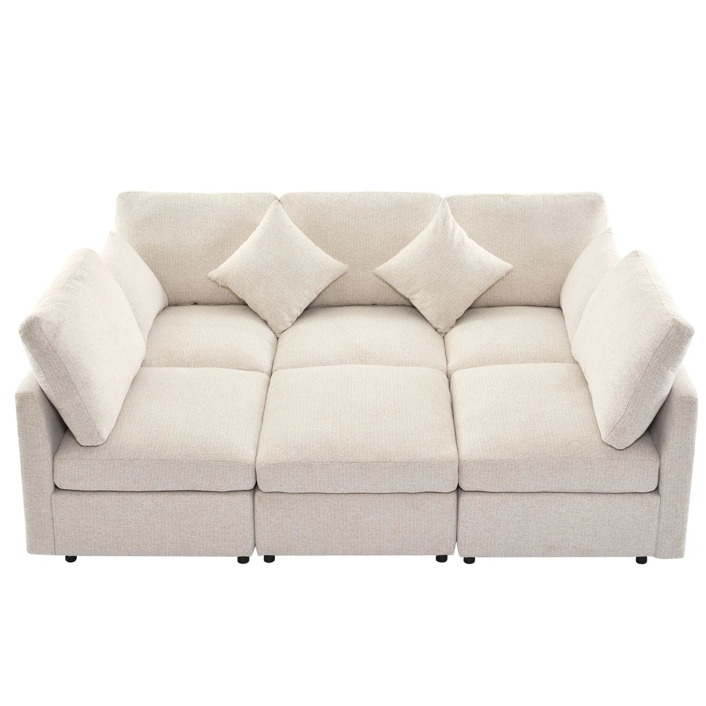 Sectional Sofa Modular U-Shaped With Ottoman & USB Ports by Unique Piece Furniture