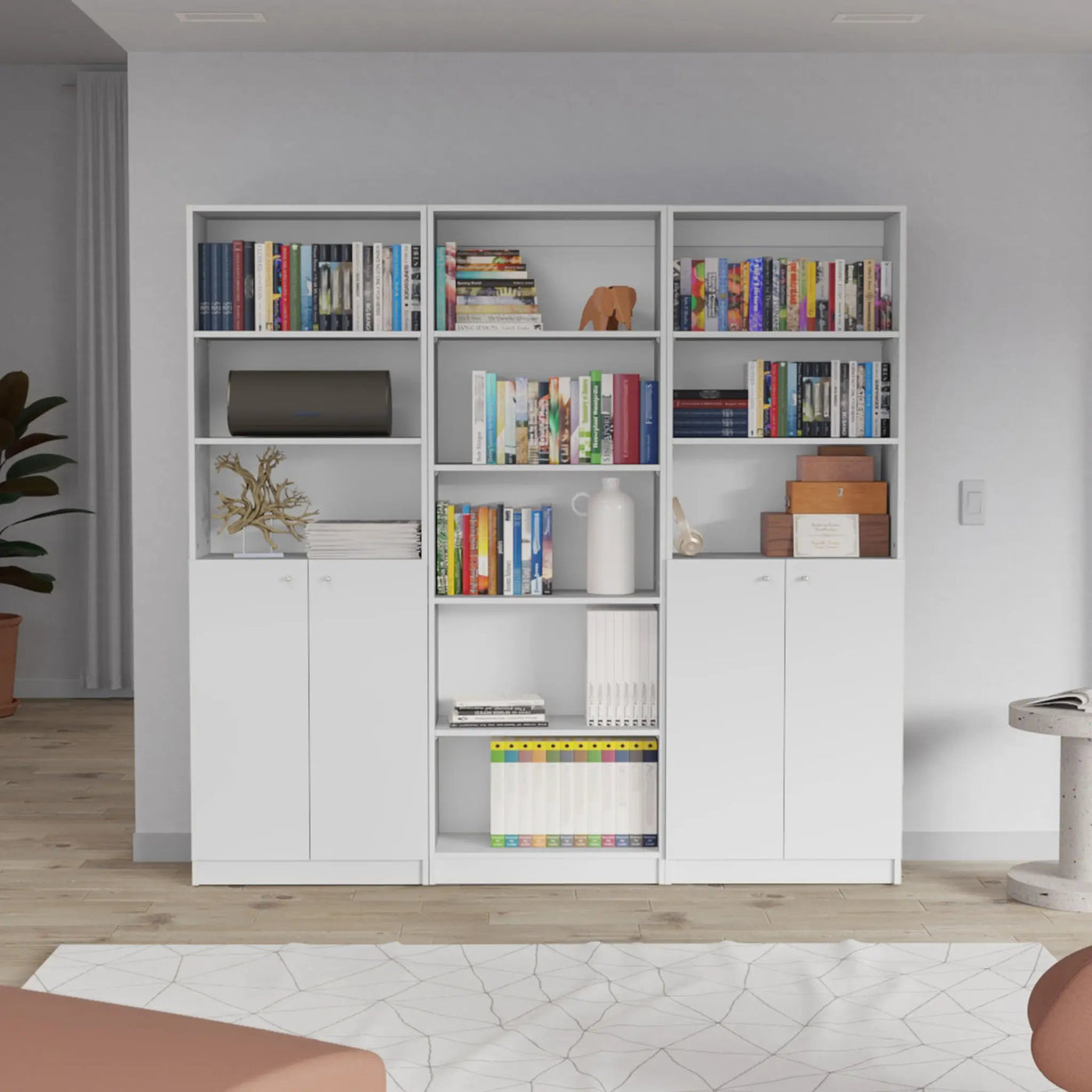 Levan - 3 Piece Living Room Set With 3 Bookcases by HouseOfZazla