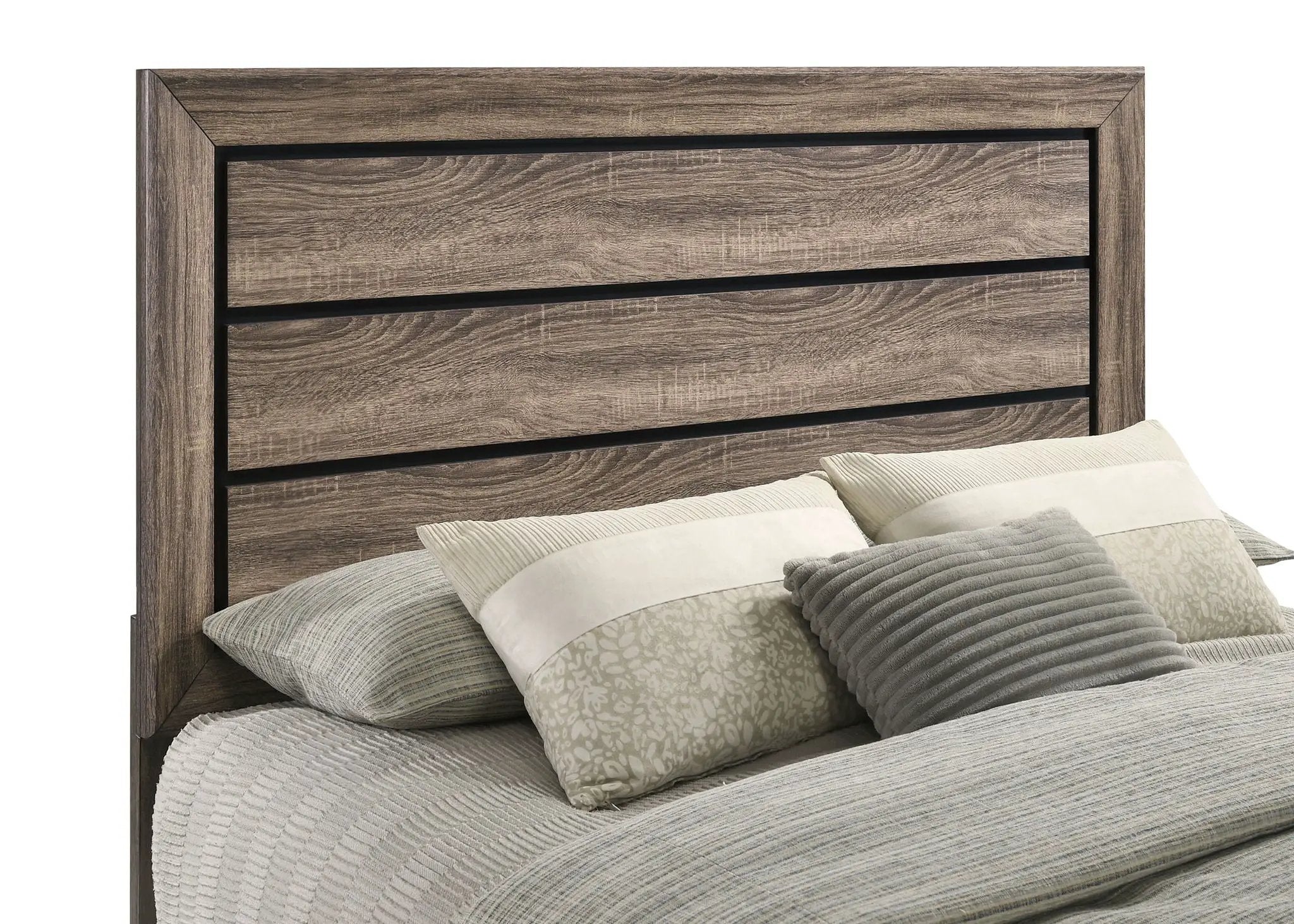 Kauffman Wood Queen Panel Bed Washed Taupe by Unique Piece Furniture