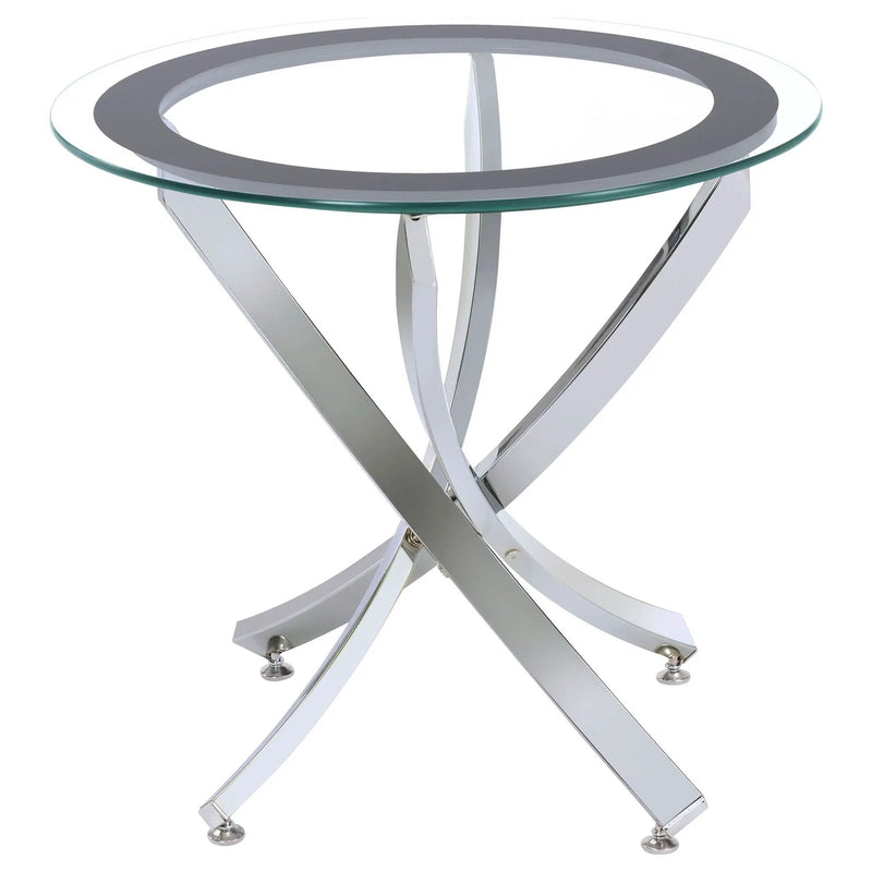 Brooke 2-piece Round Coffee and End Table Set Chrome by Unique Piece Furniture