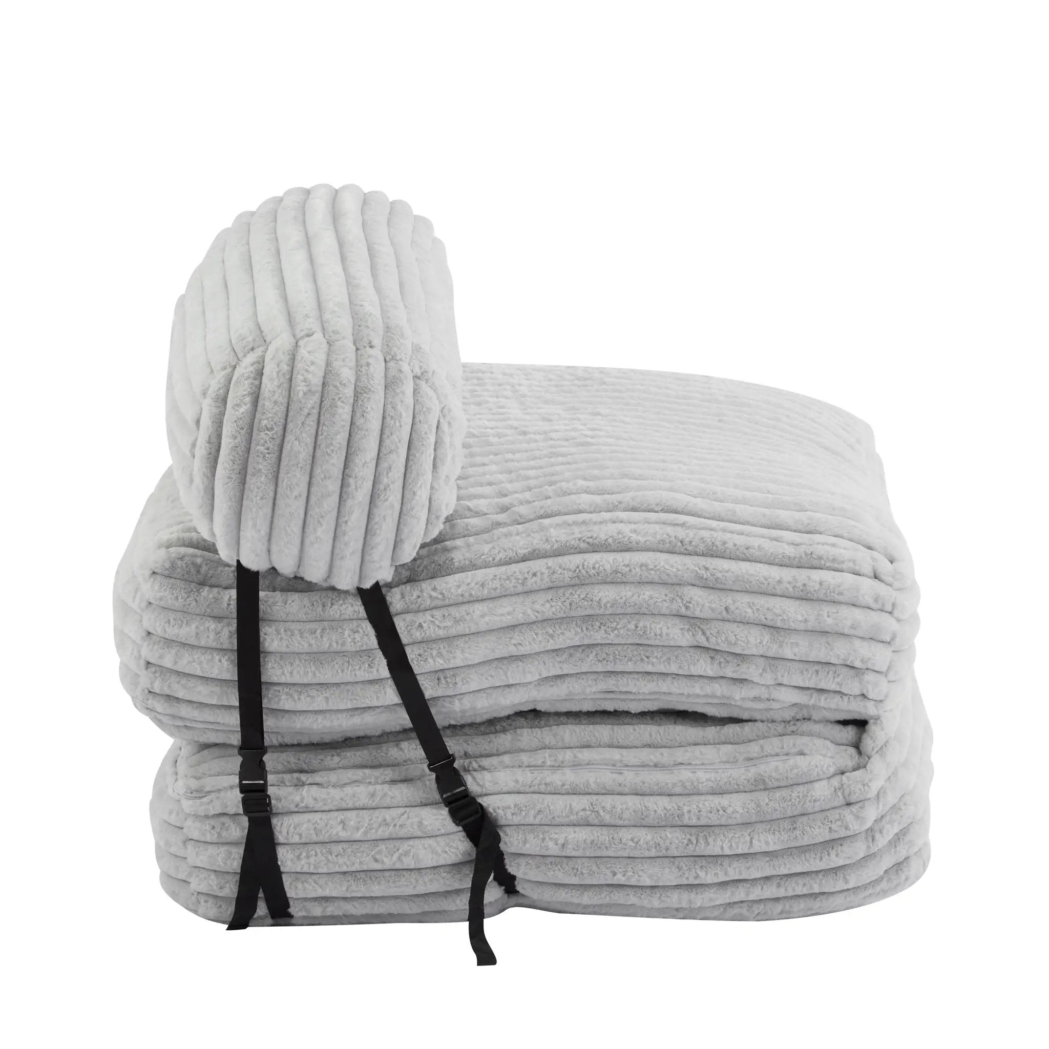 Latina Indoor Foldable Bean Bag Lounge Chair - Light Gray by HouseOfZazla