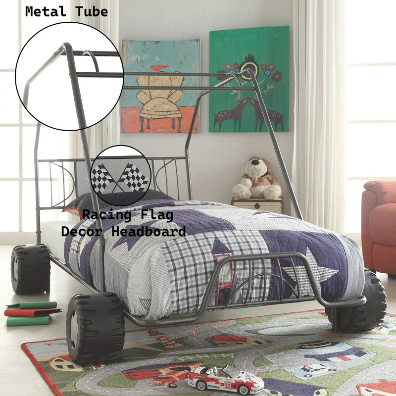 Xander - Twin Go Kart Bed - Gunmetal by Unique Piece Furniture