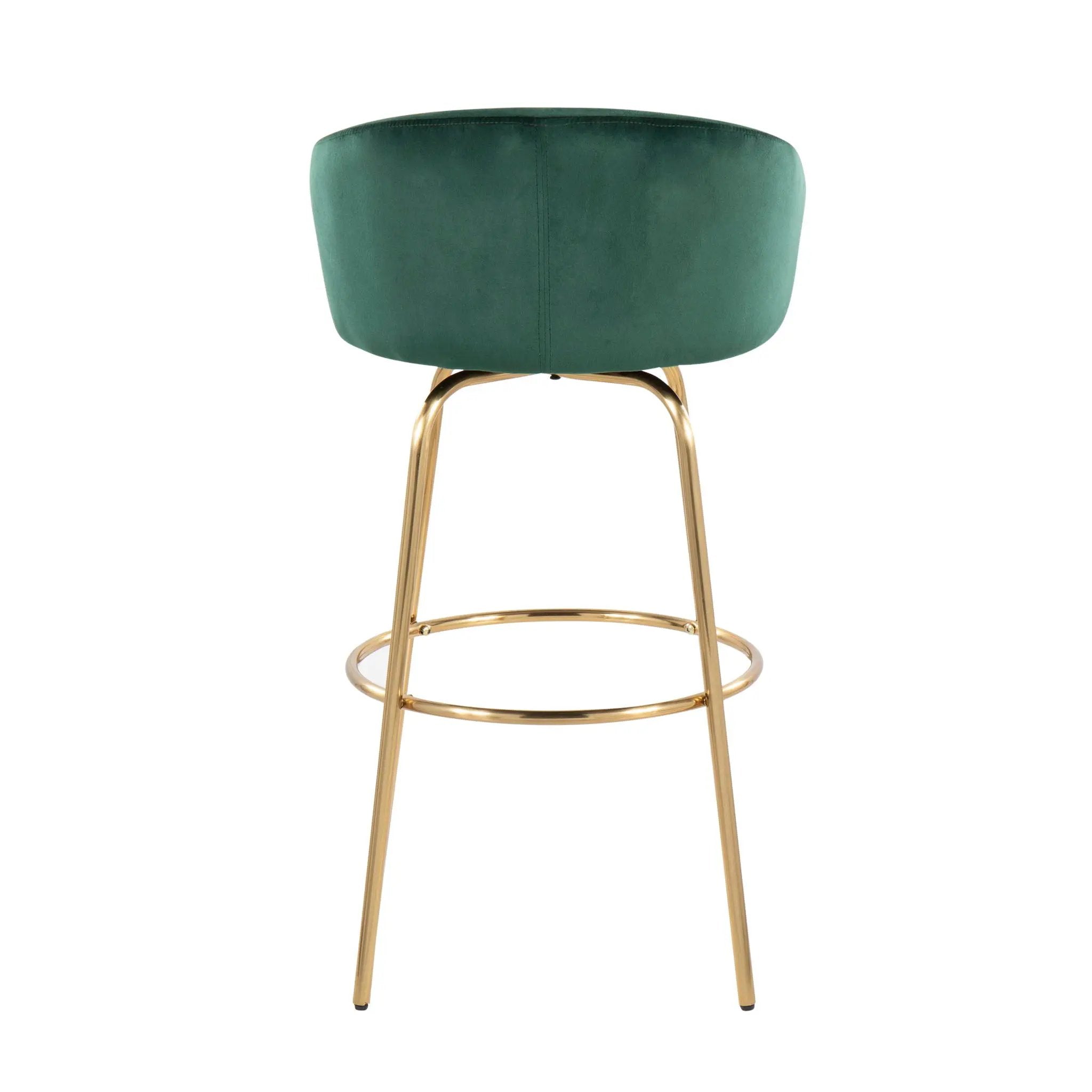 Claire - Contemporary / Glam Fixed Height Bar Stool (Set of 2) Round Footrest (Set of 2) by Unique Piece Furniture