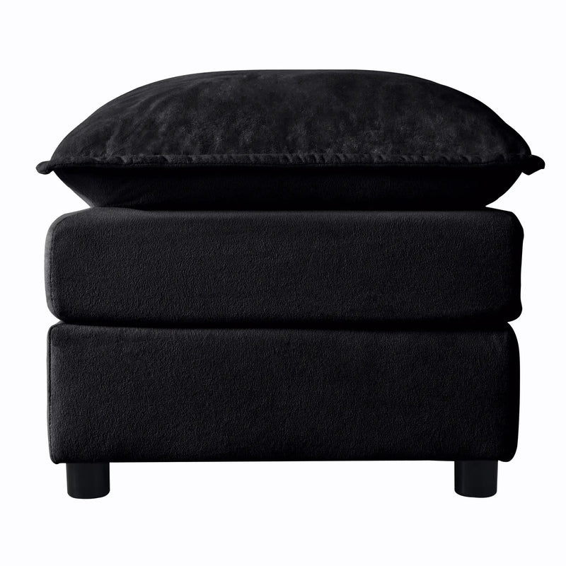Luxury Chenille Ottoman with Double-Layer Cushion by HouseOfZazla