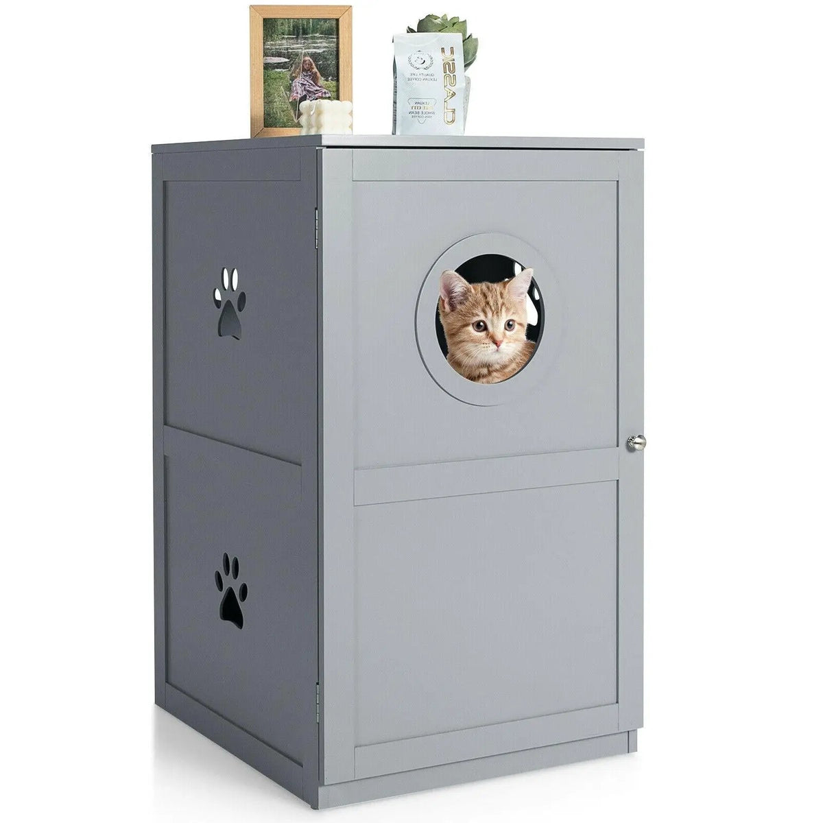 2-tier Litter Hidden Cat House With Anti-toppling Device, photo 5 of 16