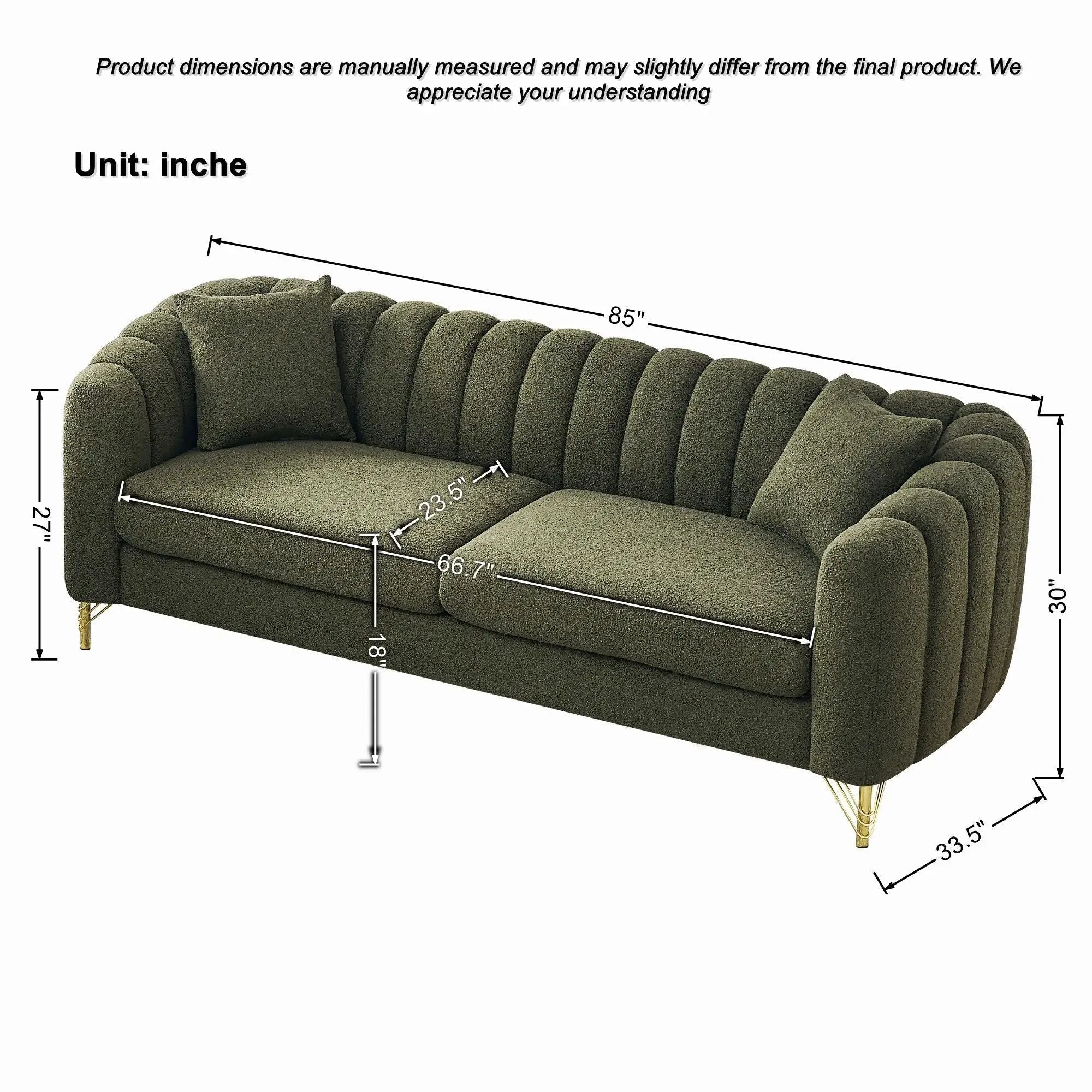 Tufted Oversized Sofa For Living Spaces by Unique Piece Furniture