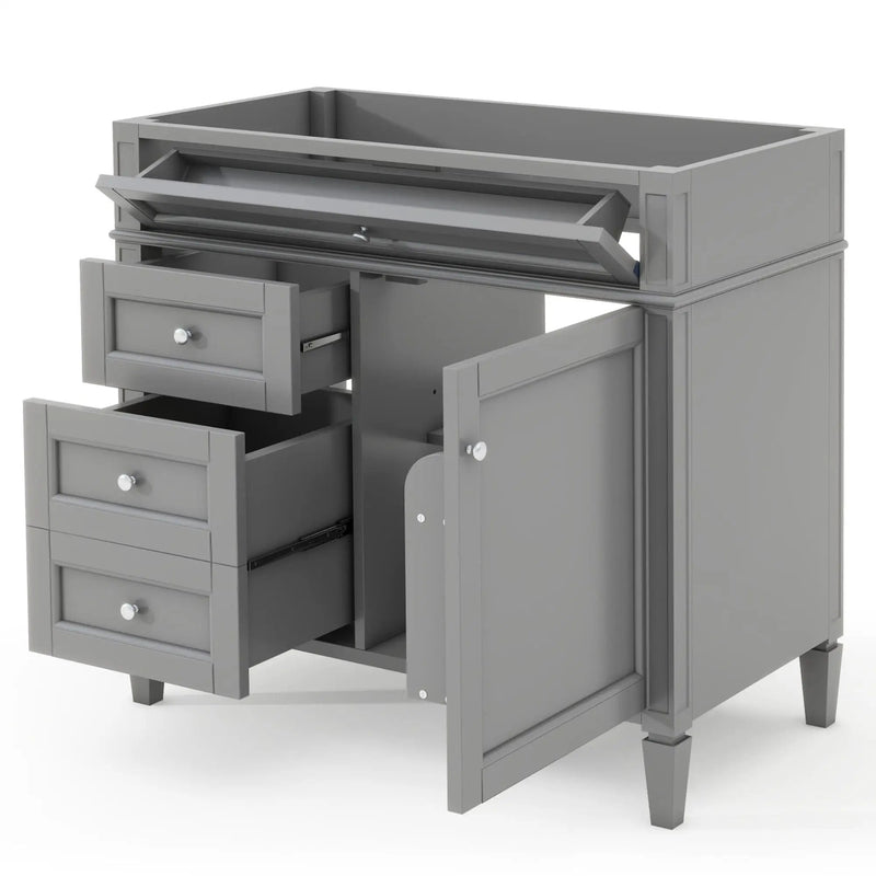 Bathroom Vanity With 2 Drawers And Tip-Out Drawer, Storage Cabinet by Unique Piece Furniture