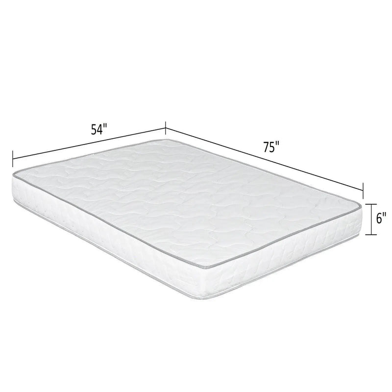 6" Reversible Mattress In A Box Pressure Relief And Cooling Technology - White - Full by HouseOfZazla