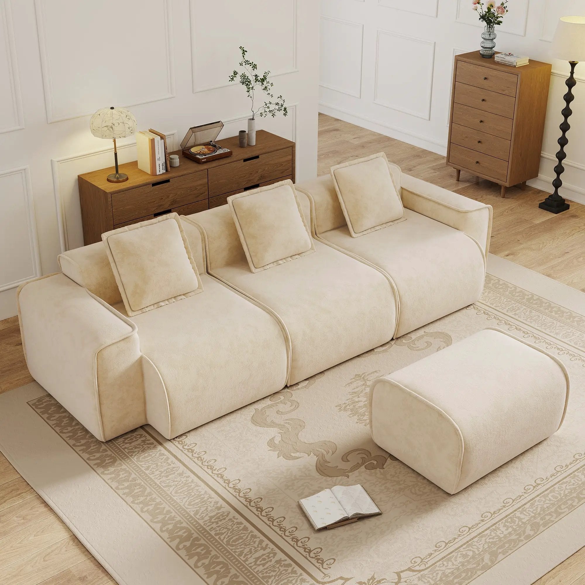 Streamlined Design Modular 3 Seat L Shape Sectional Sofa by HouseOfZazla