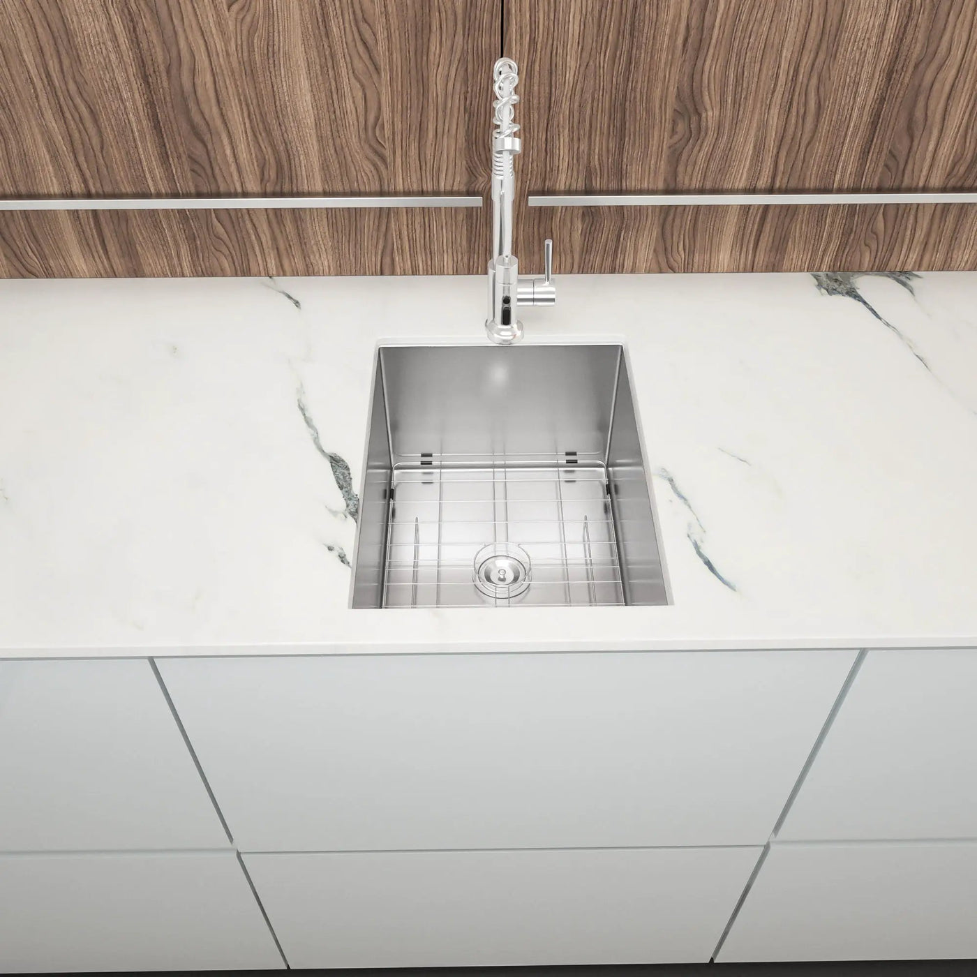 Modern Style Undermount Sink With Stainless Steel, Deep Single Bowl by HouseOfZazla