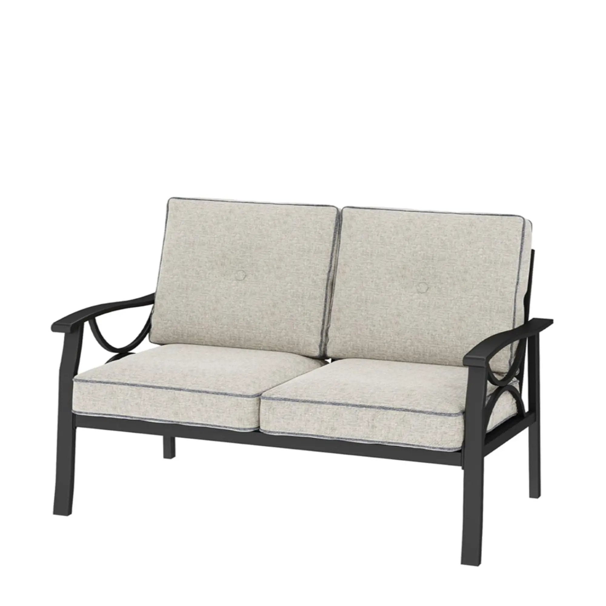 All Weather Loveseat 2 Seats Sofa With Cushions - Light Khaki / Beige by HouseOfZazla