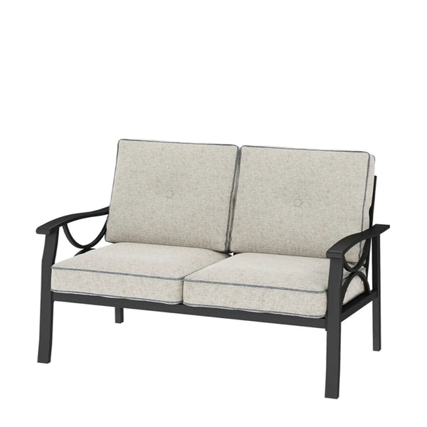 All Weather Loveseat 2 Seats Sofa With Cushions - Light Khaki / Beige