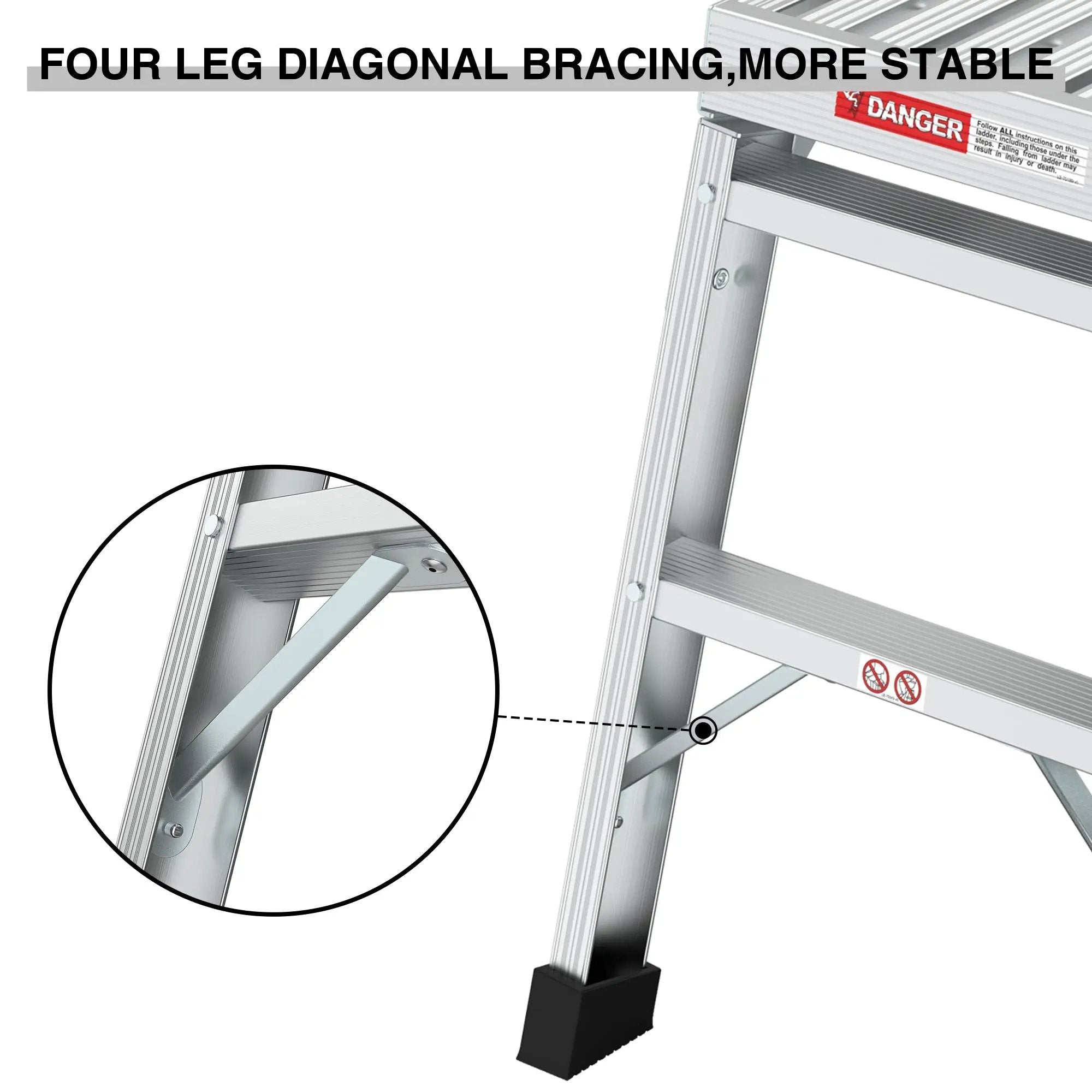 Work Platform Aluminum Portable Bench Folding Ladder by HouseOfZazla