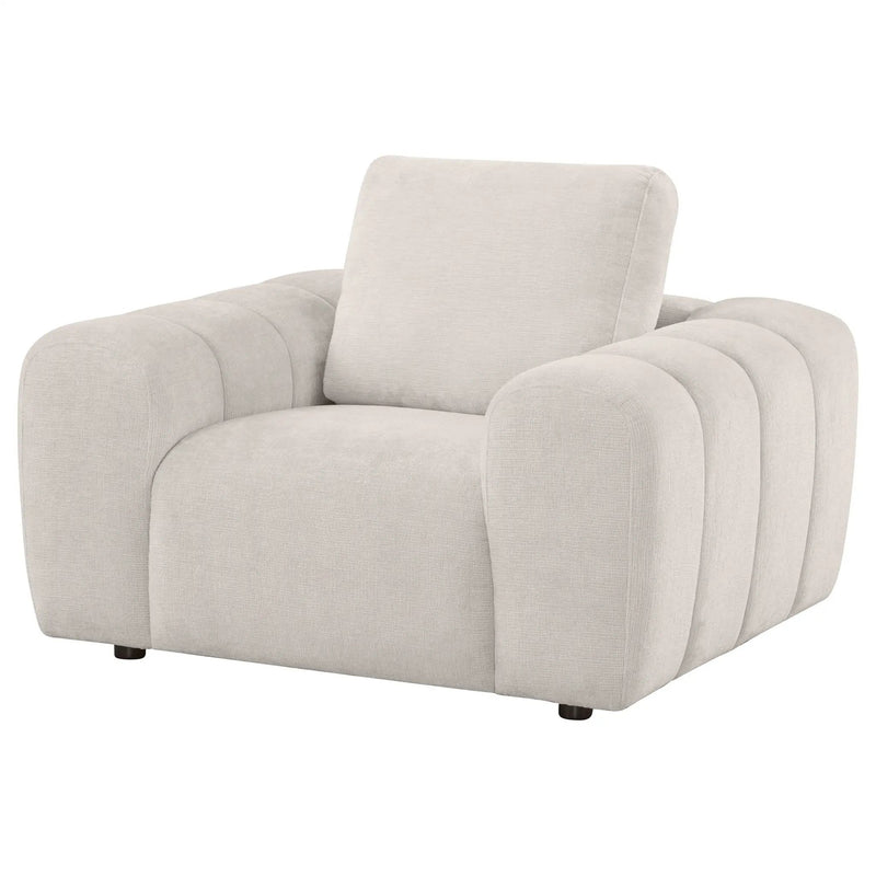 Burnett Chenille Upholstered Accent Chair Ivory by Unique Piece Furniture