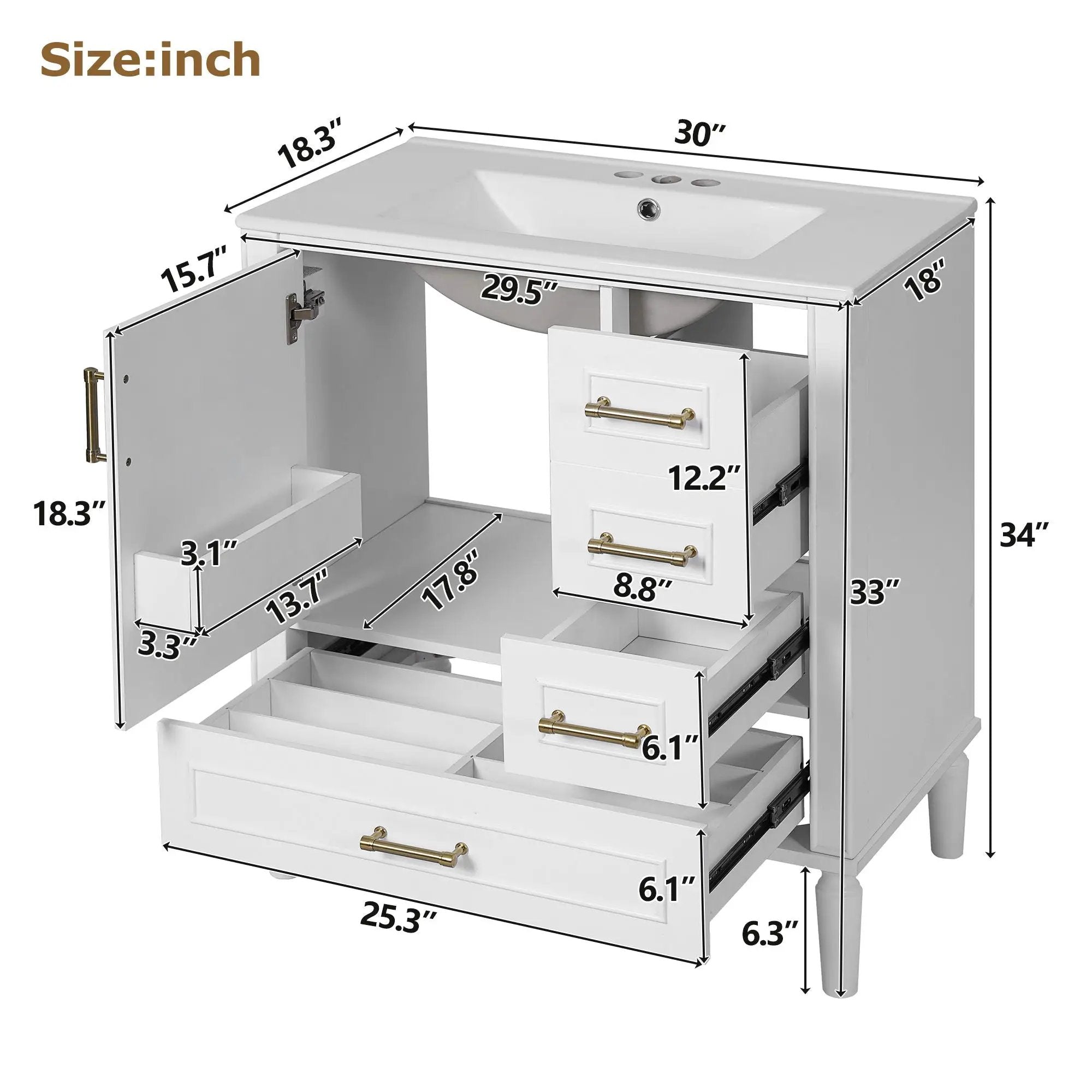 Traditional Bathroom Vanity Set With Soft Close Doors by Unique Piece Furniture