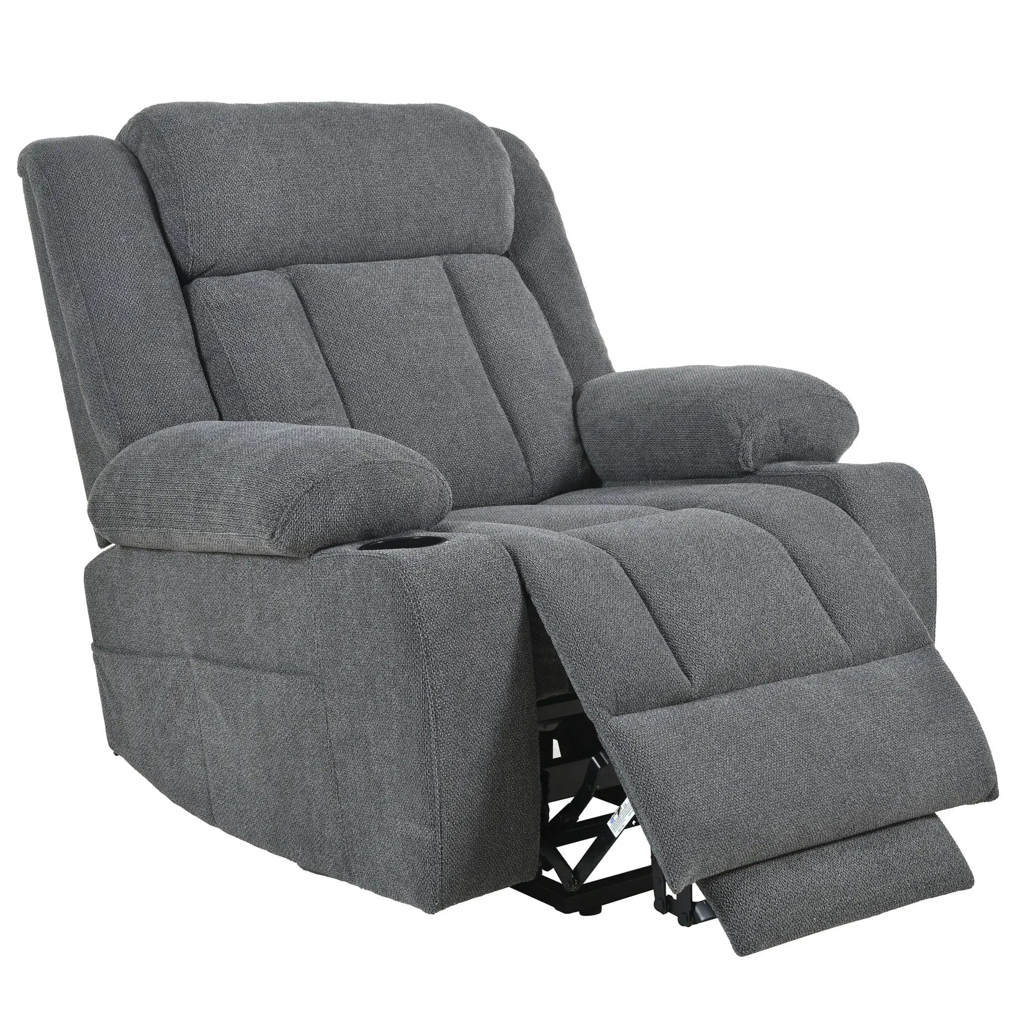 Power Lift Recliner Chair With Extended Footrest, Remote Control, Cup Holders, And Side Pockets by HouseOfZazla
