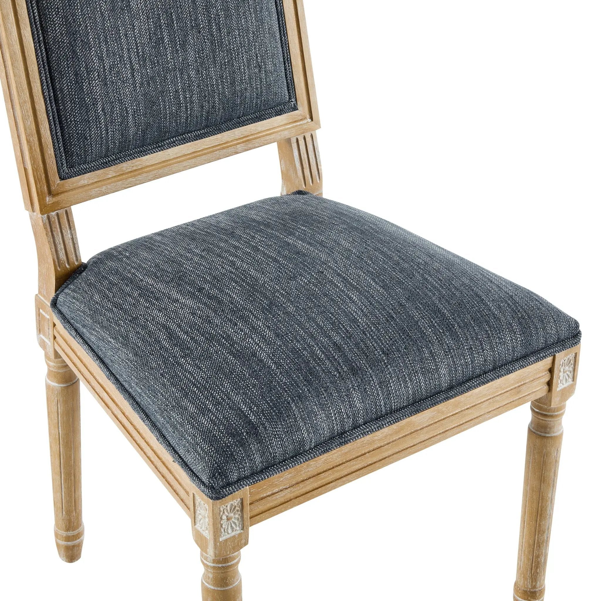 French Country Style Dining Chair With Upholstered Seating And Fluted Legs by HouseOfZazla
