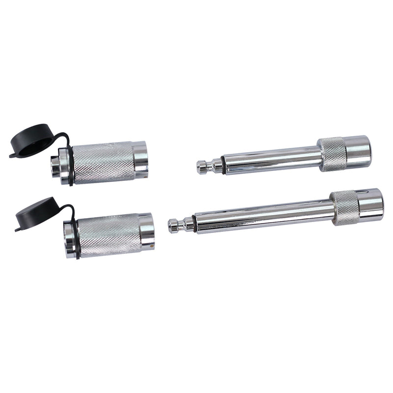 Alu - Adjustable Trailer Drop Hitch With 2" Receiver, 6" Adjustment - Silver by HouseOfZazla