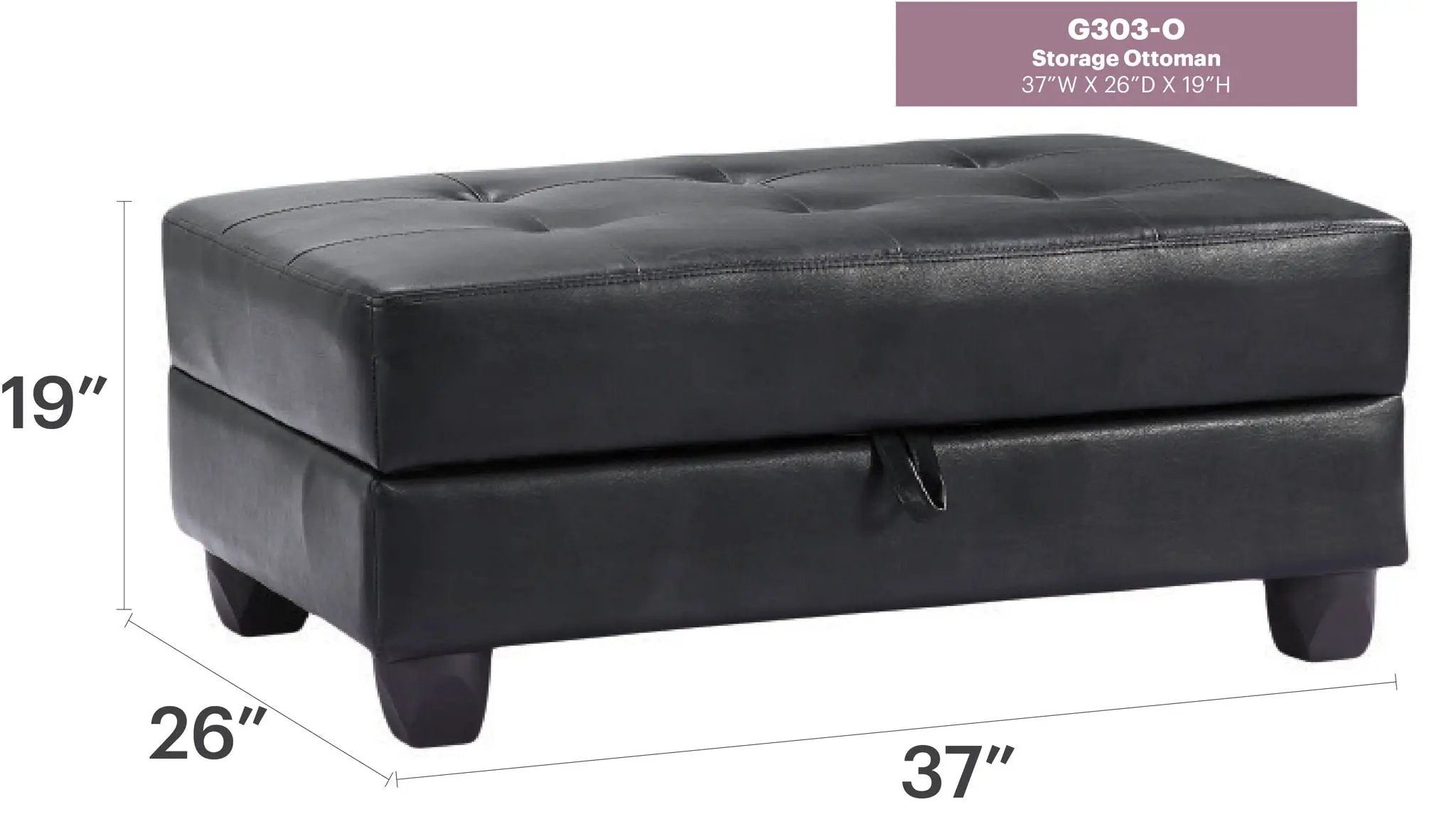 Stylish Storage Contemporary Ottoman by Unique Piece Furniture