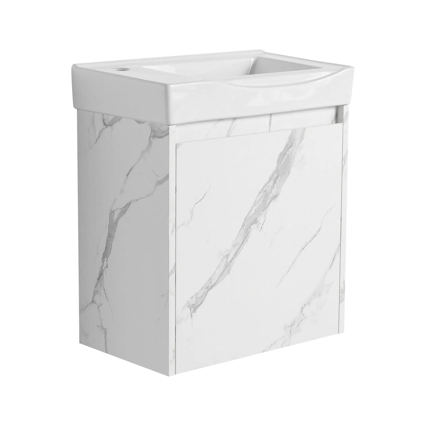 Modern Bathroom Vanity With Ceramic Basin, Wall Mounted Floating Sink Combo, Storage Cabinet by HouseOfZazla