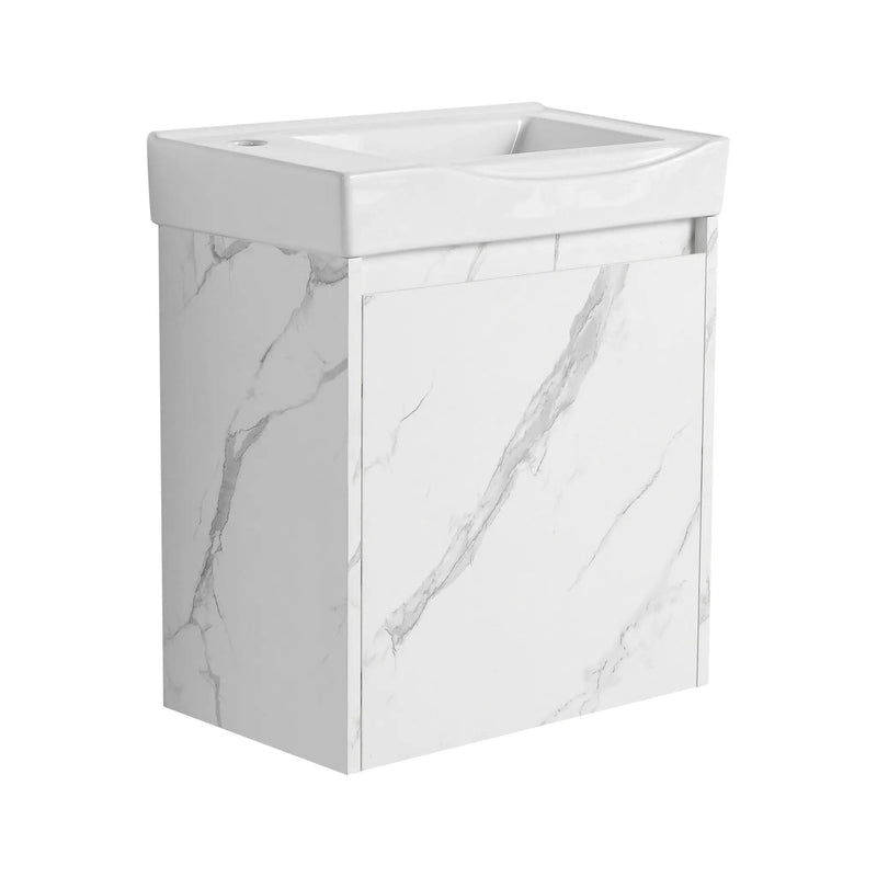 Modern Bathroom Vanity With Ceramic Basin, Wall Mounted Floating Sink Combo, Storage Cabinet by HouseOfZazla