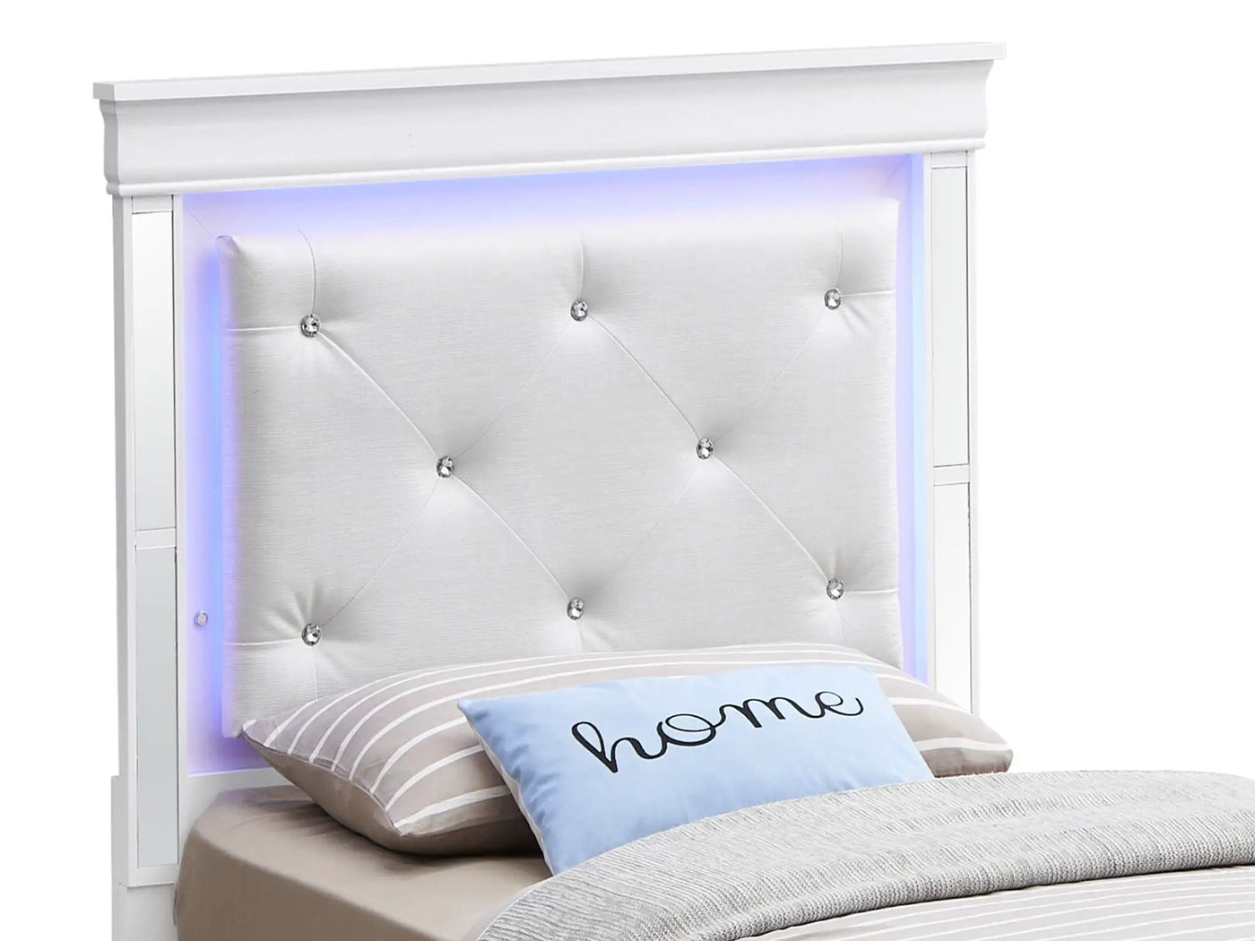 Bed With LED Light Accents Headboard by HouseOfZazla