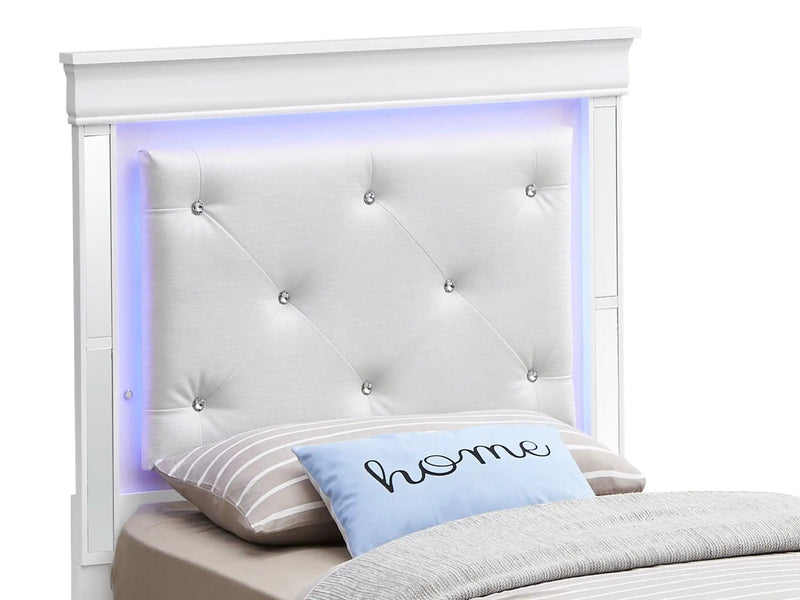 Bed With LED Light Accents Headboard by HouseOfZazla