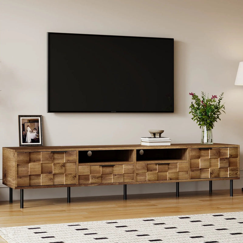 TV Stand With 2 Drawers, Media Console Table, Storage Cabinet With Cable Management by Unique Piece Furniture