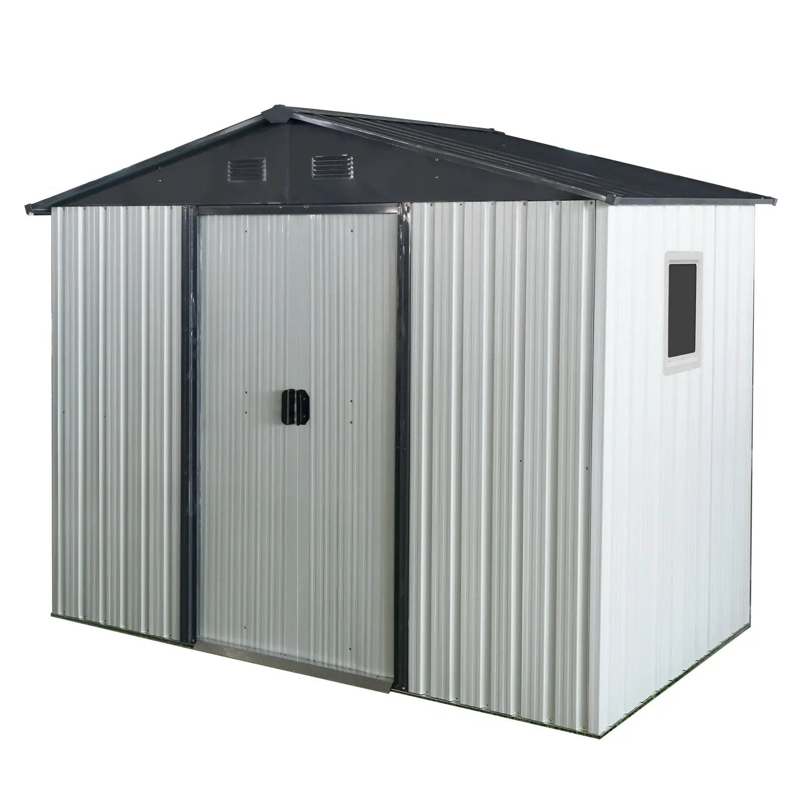 8ft x 4ft Outdoor Metal Storage Shed with Window by HouseOfZazla
