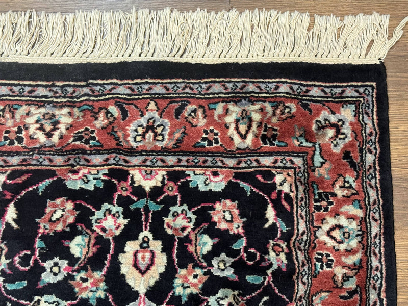 Pak Persian Runner Rug 2.8 x 10, Dark Blue, Floral Allover, Wool by Jewel Rugs